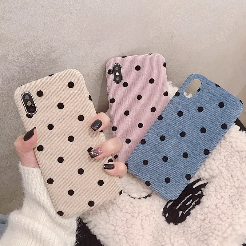 

VZD simple plush wave point for iphone7plus mobile phone case 6s apple x/xs anti-mobile phone scratch max/xr anti-fall 8plus sof