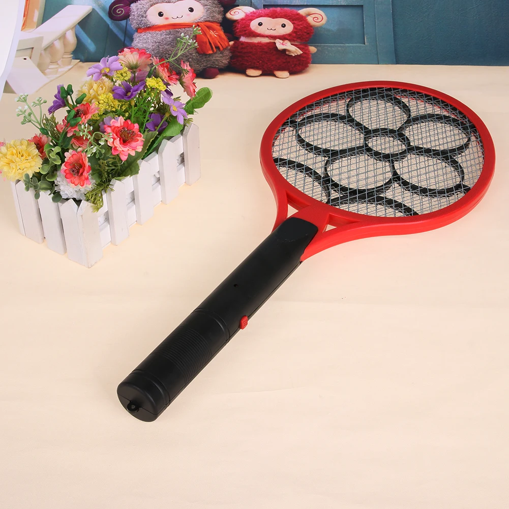 Flycatcher Electric Flyswatter Mosquito Swatter Hand Racket Pest Reject Insect Fly Killer Home Supplies AA Batteries Powered