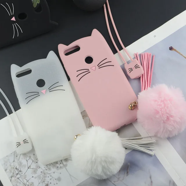 Cheap Cute 3D Cartoon Silicon Case for Huawei Honor 9 Lite Cases Glitter Beard Cat Lovely Ears Kitty Phone Cover for Honor 9i Honor9