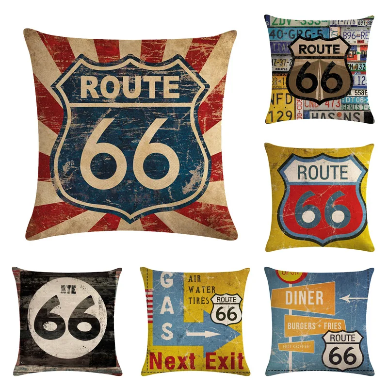 

The Monther Road 66 Print Cushion Covers 45*45cm Flowers Tulip Design Gifts Home Bedroom Couch Decoration Pillowcase