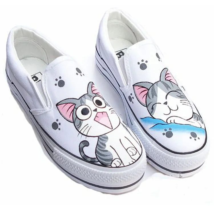 OMDS New Painted Cartoon Cat Children Canvas Shoes Boys OMDS New Painted Cartoon Cat Children Canvas Shoes Boys