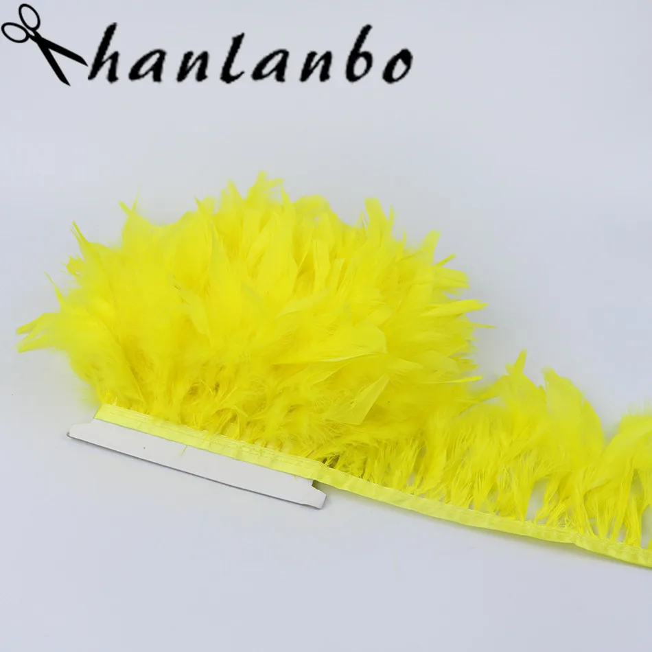 

10yards dye yellow feather fringe trim 6-8inch chandelle marabou feather trimming skirt dress feather ribbon trims