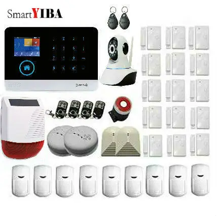 

SmartYIBA APP Remote Control RFID GSM Anti-thieft Alarm With Outdoor Solar Siren IP Camera WIFI GPRS Security Alarm System