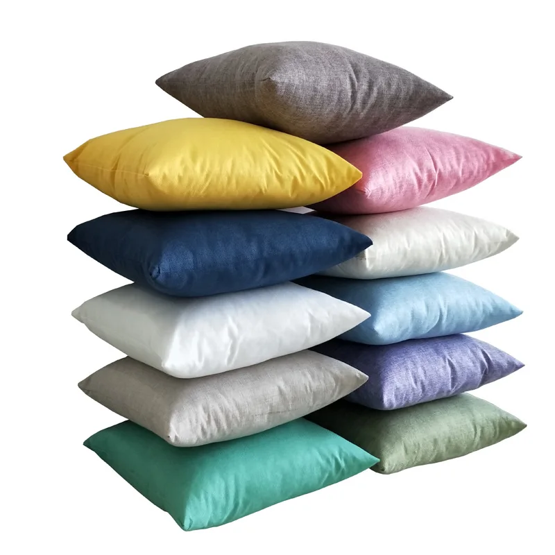 

Luxury Cotton Linen Cushion Cover Pillow Cover Pillow Case Yellow Pink Blue White Gray Home Decorative Sofa Chair Throw Pillows