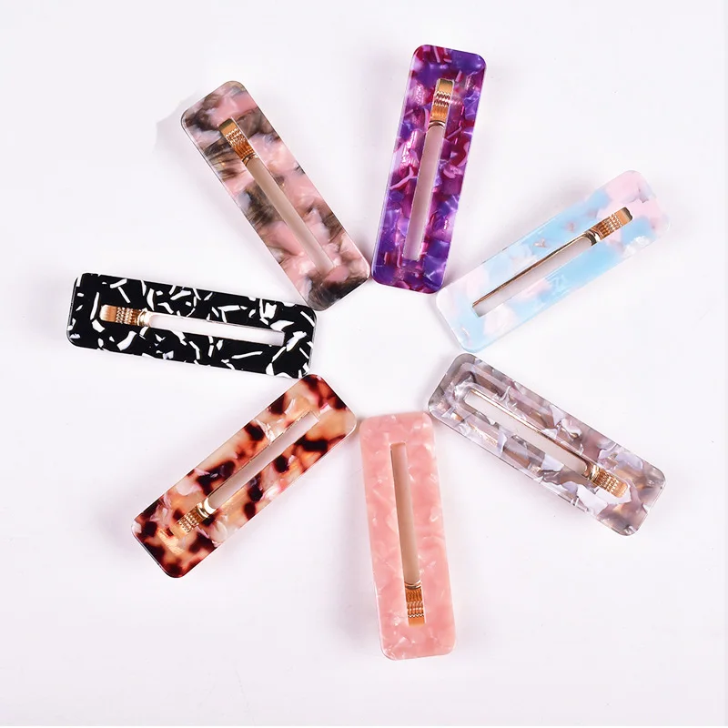 

2 pcs Multicolor Hairpin Acetaet Hair Clip Hairpin Simple Side Clip Duckbill clip