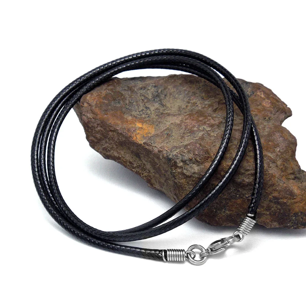 

Simple Black Woven Linen Wax Rope Chain Necklace Jewelry Accessories and Parts 50,60,70,80,90cm Available Wholesale