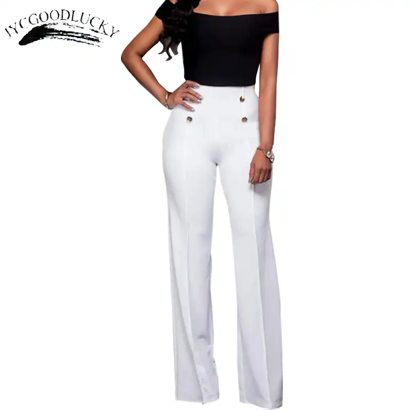 plus size white flare pants