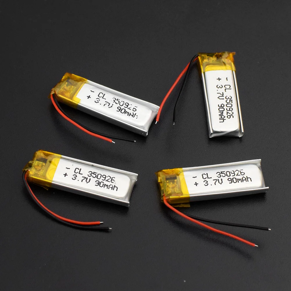 Портативная литиевая батарея 3 7 V 90mAh Li Po 350926 перезаряжаемые батареи для MP3 MP4 Bluetooth