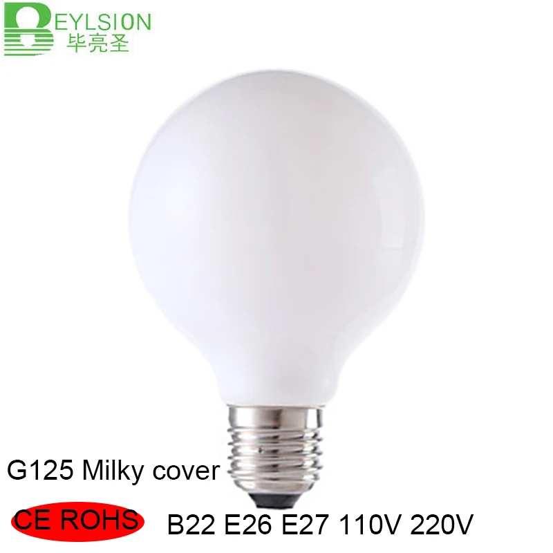 

40 X 2W 4W 6W 8W G125 milky cover Led bulb e27 b22 vintage edison filament bulb 110v 220v power led energy saving lamp