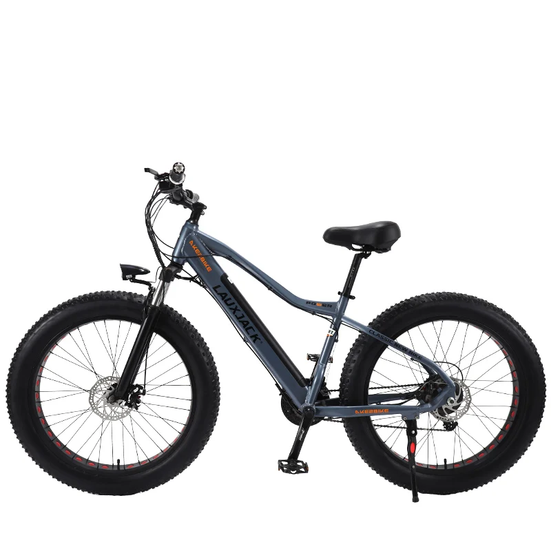Discount LAUXJACK Fatbike Electric Bike Alluminium Frame 27 Speed Mechanic Brake 26"x4.0 Wheel 2