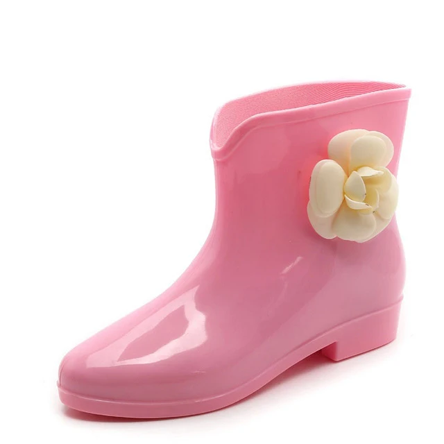 Aleafalling/Модные непромокаемые сапоги; водонепроницаемая обувь на плоской подошве; женские резиновые ботильоны с цветочным принтом; хорошее качество; Botas; W065