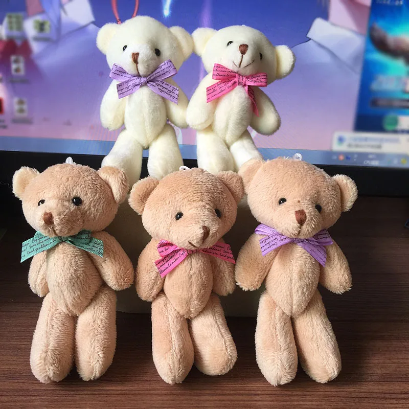 5pcs Kawaii Mini gegliederten Bär Plüsch Anhänger Bouquet Puppen KinderSpiel.jx 