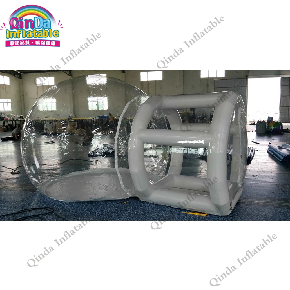 Transparent PVC Inflatable Dome Camping Tent 3m Inflatable Bubble Lodge Tent With 2m Trance Frame Tube 3