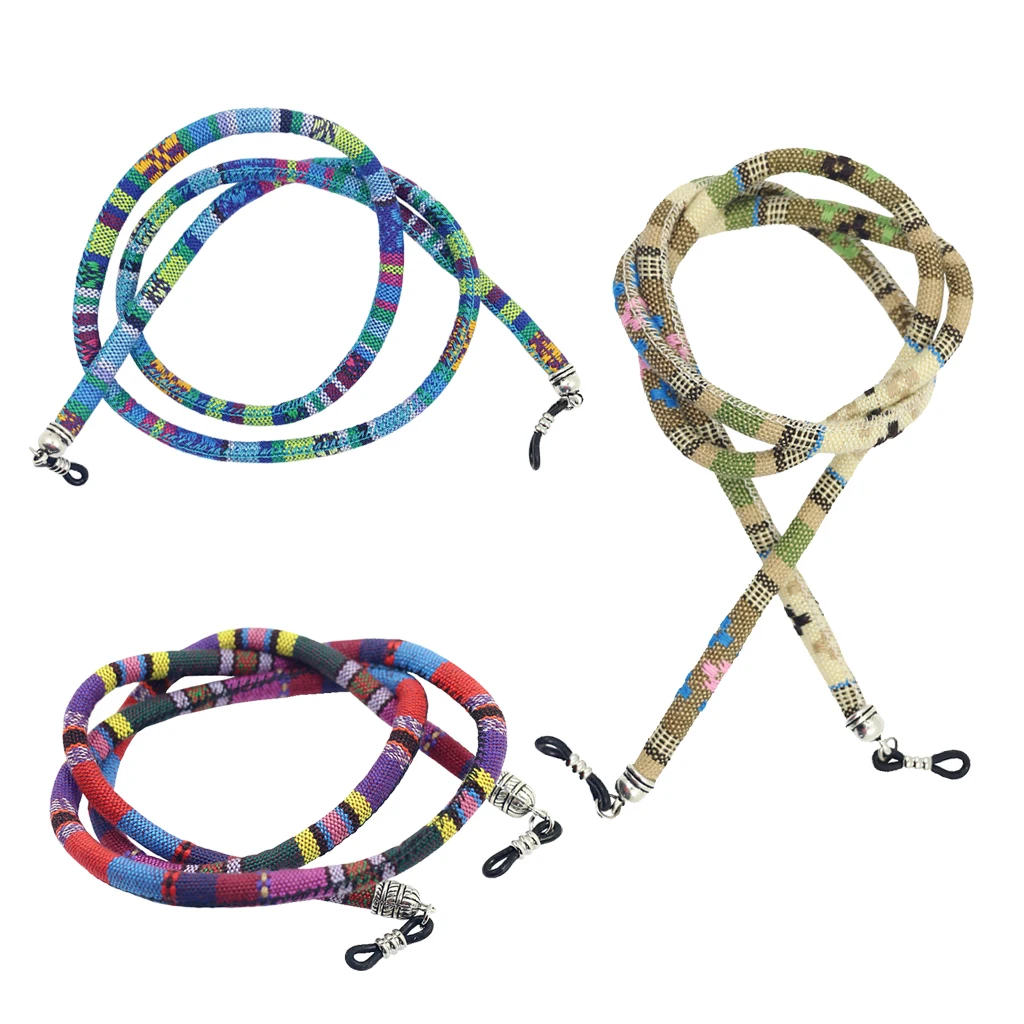 3Pieces Bohemian Style Eyeglasses Cotton Rope Retainer 70cm Outdoor Sports Cord