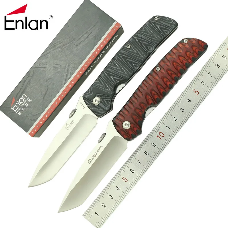 

Enlan Magic F2 Folding Tool Knife 8Cr13Mov Blade Color wooden or Mickata Handle outdoor hunting Knive camping pocket fruit knife