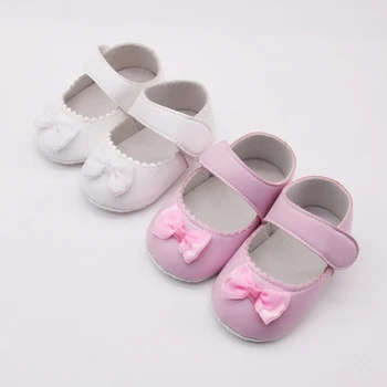 

Summer Baby Girls Toddler Infant First Walkers Soft Sole Non-Slip PU Princess Casual Shoes with Bowknot