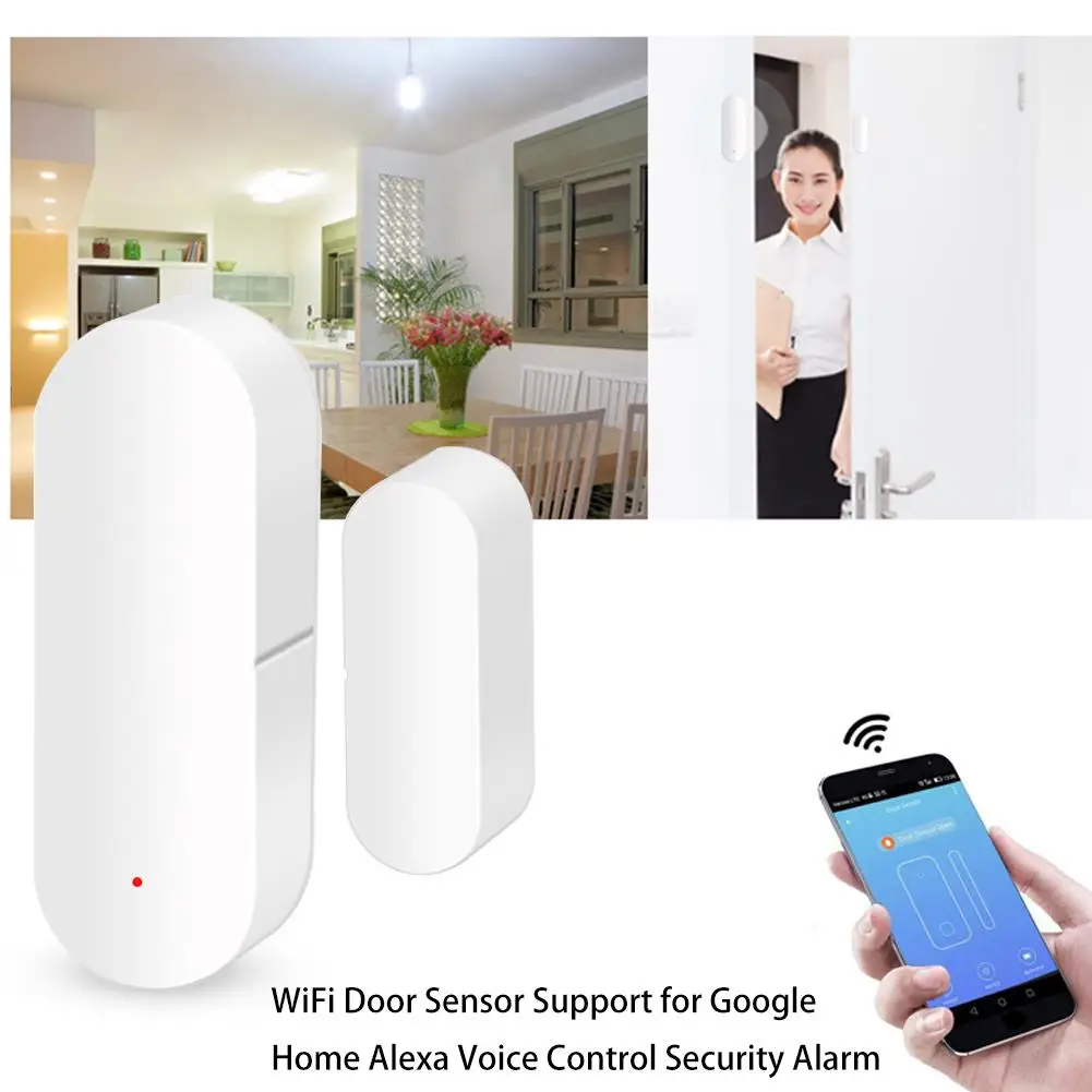 Высококачественный WiFi датчик для двери Поддержка Google Home Alexa голосовое управление
