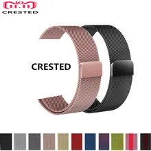 

CRESTED Milanese Loop For Apple Watch band 42mm 42mm strap correa iwatch series 4 3 2 1 40mm/38mm Stainless Steel wrist Bracelet