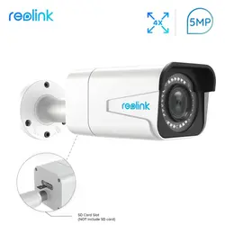 Reolink IP Камера 4MP POE 4x Оптический Зум Видеонаблюдение Автофокус Уличное Водонепроницаемый Пуля ONVIF Инфракрасная Видеокамера RLC-411