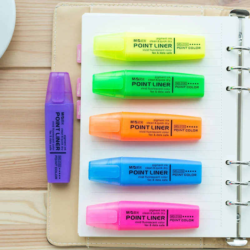 6 шт./лот цветной маркер Флюоресцентный лайнер ручка для бумаги для детей канцелярские принадлежности для офиса школьные принадлежности F632