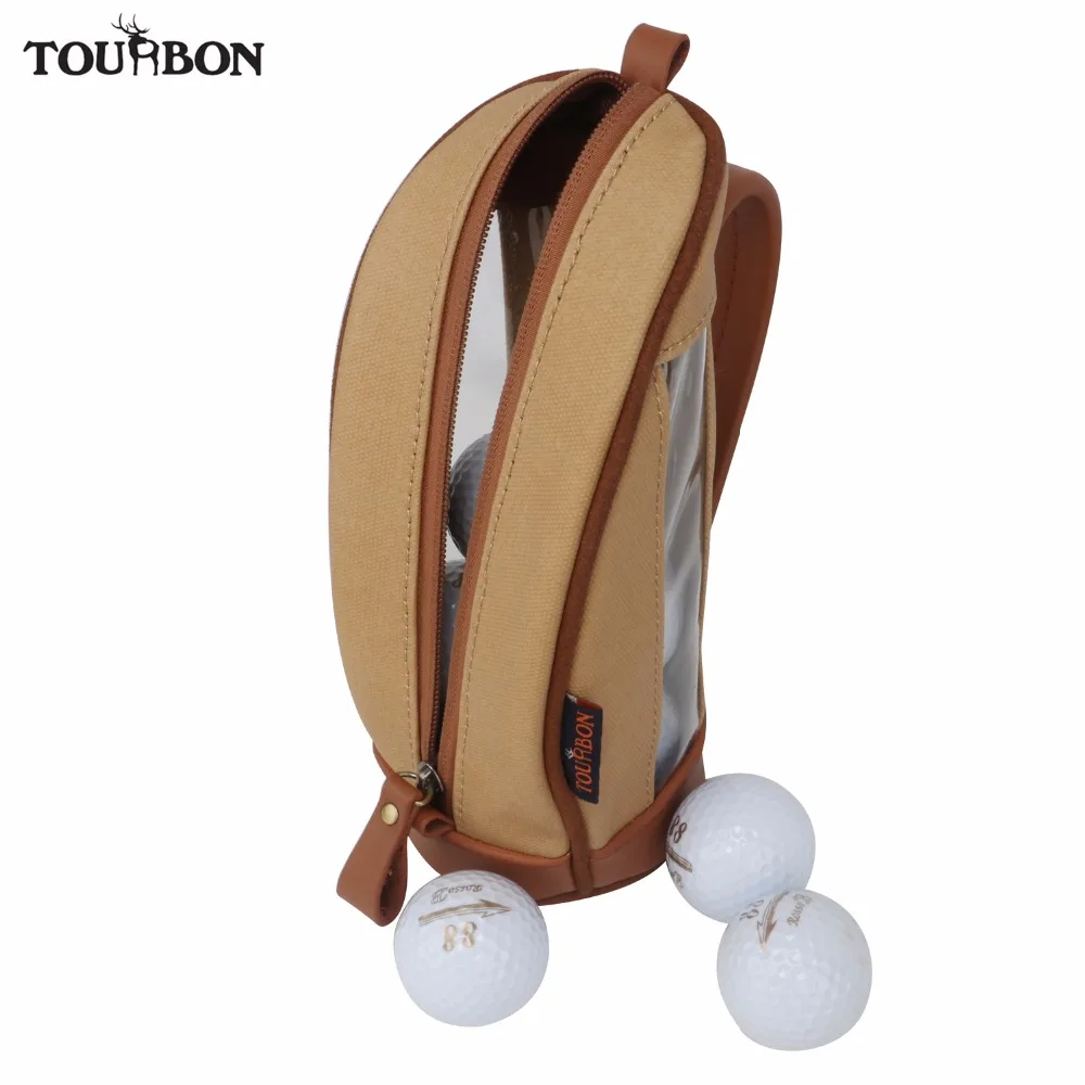 Tourbon صغيرة كرة جولف حامل الحقائب يحمل 10 كرات كتلة عشب حامل خمر قماش و جلد الحقيبة 24 سنتيمتر