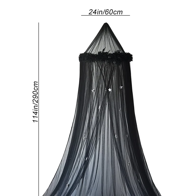 Летняя круговая детская кровать москитная сетка купол висячая сетка черный белый розовый цвет кровать москитная сетка занавеска со звездами 27