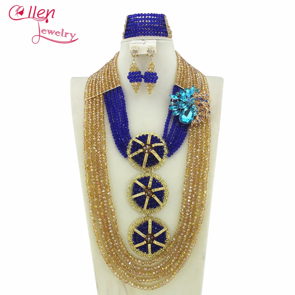 

Gorgeous African Nigerian Beads Jewelry Set African Jewelry Sets For Bridal 2014 New Free Shipping W6505