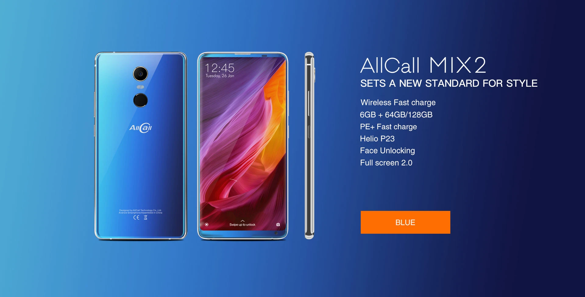 AllCall MIX 2 5,99 дюймовый смартфон 6 ГБ + 64 ГБ Беспроводной зарядки Helio P23 Octa Core Android 7,1 3500 мАч Разделение Экран мобильного телефона