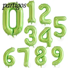 1 pçs 40 polegada número balões abacate cor verde folha balões hélio globos chuveiro do bebê festa de aniversário decoração globals verão dec