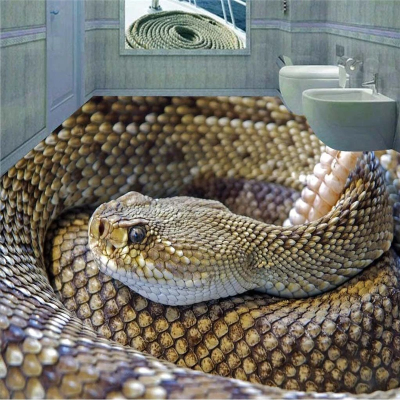 

beibehang Custom Photo Floor 3D Wallpaper Diamondbacks circled Bathroom Floor Mural-3d PVC Self-adhesive Floor Wallpaper-3d
