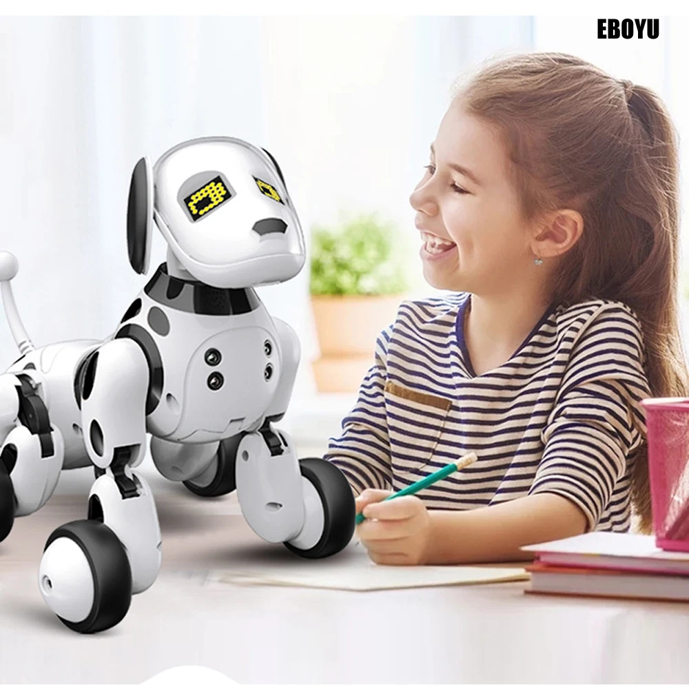 Brinquedo do Cão 2.4g sem Fio Cão de Controle Eboyu Atualizado Remoto Inteligente Cão Eletrônico Animal Estimação Educacional Robô Presente 9007a rc 5 Eboyu 9007a atualizado 2.4g sem fio rc