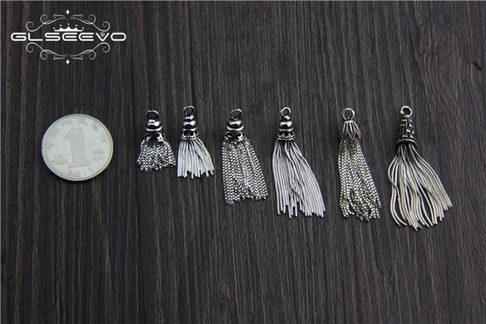 1 шт. винтажные 925 пробы серебряные подвески DIY браслет ожерелье серьги браслеты Подвески с кисточками для изготовления ювелирных изделий XA0410