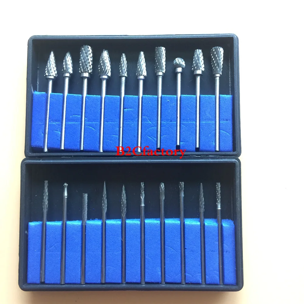 

20Pcs/2Box Dental Burs Drills Nitrate Tungsten Steel 2.35mm & Dental Lab Titanium Nitrate Carbide Burs Dental Lab Material