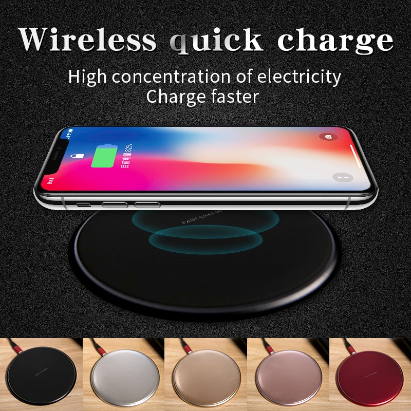 KUNFINE 10W Qi Wireless Charger for iPhone X8 Visible Fast Wireless Charging pad for Samsung S9S9+ S8 Note 9 9+ 8 Xiaomi Huawei 5 Colors  1