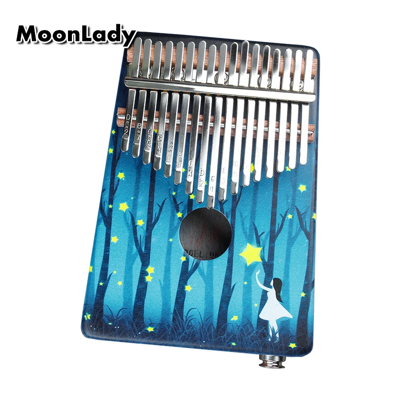 17 Keys Kalimba Thumb Piano High-Quality Wood Mahogany Body Thumb Piano Musical Instrument Kalimba Accessories With Audio input