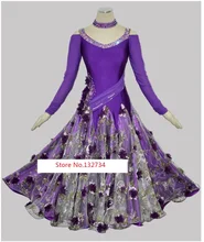 Purple Standard Ballroom Dresses Women Custom Made Waltz Tango Modern Dancing Costume Lady’s Ballroom Competition Dance Dress