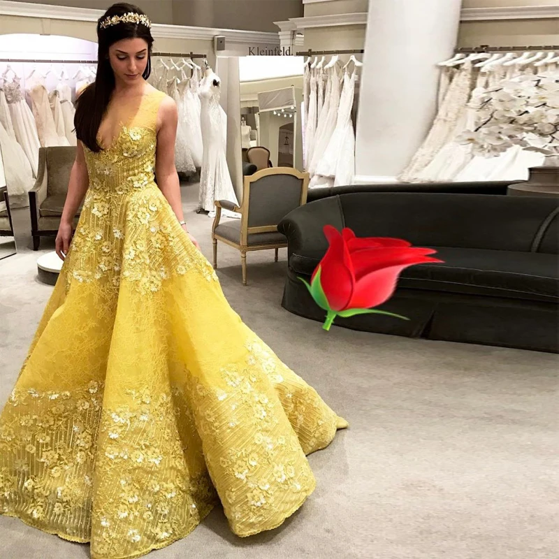glamorous yellow dress