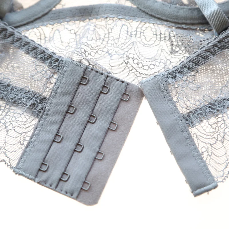 New Gather Adjusted Thin Cup Lingerie Bra Set Underwear Transparent Temptation Sexy Bra Set For Women High Waist Bra & Brief Set