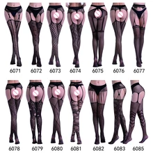 Открытое женское сексуальное нижнее белье в полоску эластичные чулки Прозрачная сетка чулочки до бедер сплошные колготки с вышивкой колготки