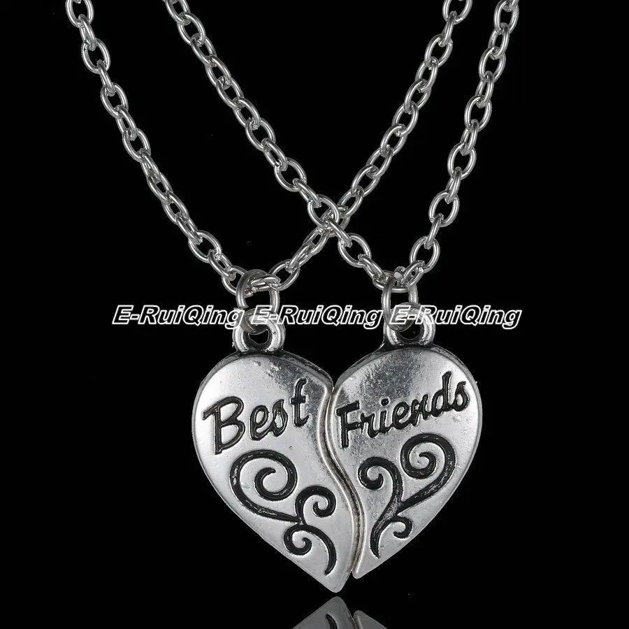 2PC/Set Beautiful Best Friends Pendant Necklace In My Heart Love Jewelry Trendy Boy Girl Gift