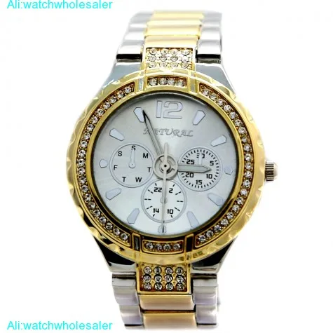 FW836C New Water Resist White Dial Ladies Water Resistant Crystal Bracelet Watch