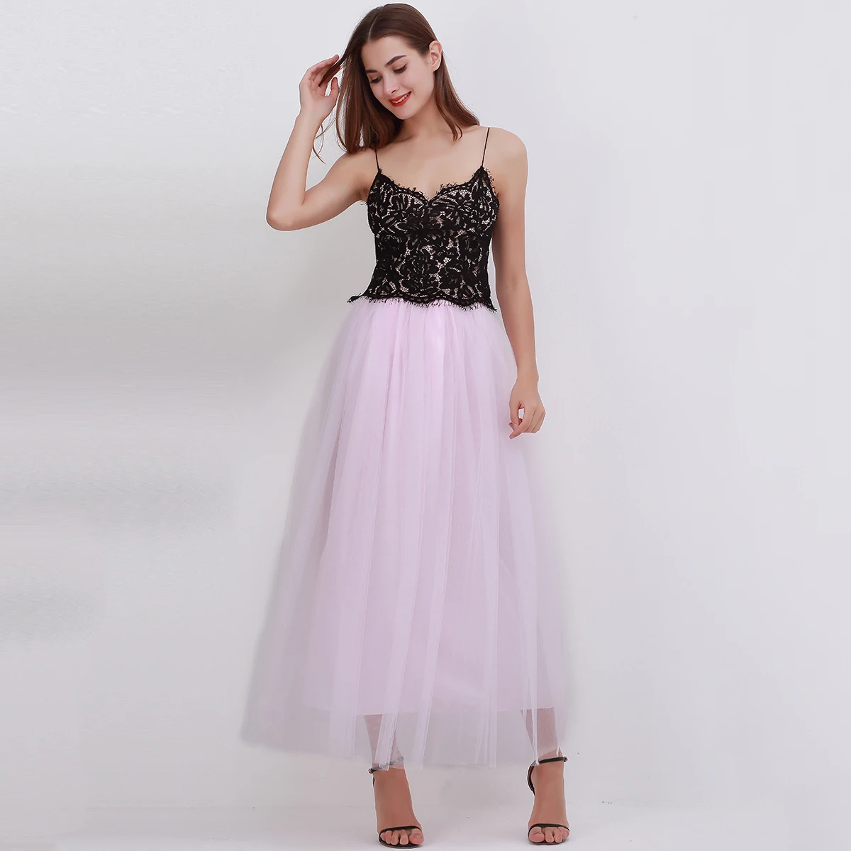 Горячая мода, женские сетчатые юбки, высокая талия, многослойная Тюлевая длинная юбка, Женская Ретро плиссированная балетная фатиновая макси юбка-пачка