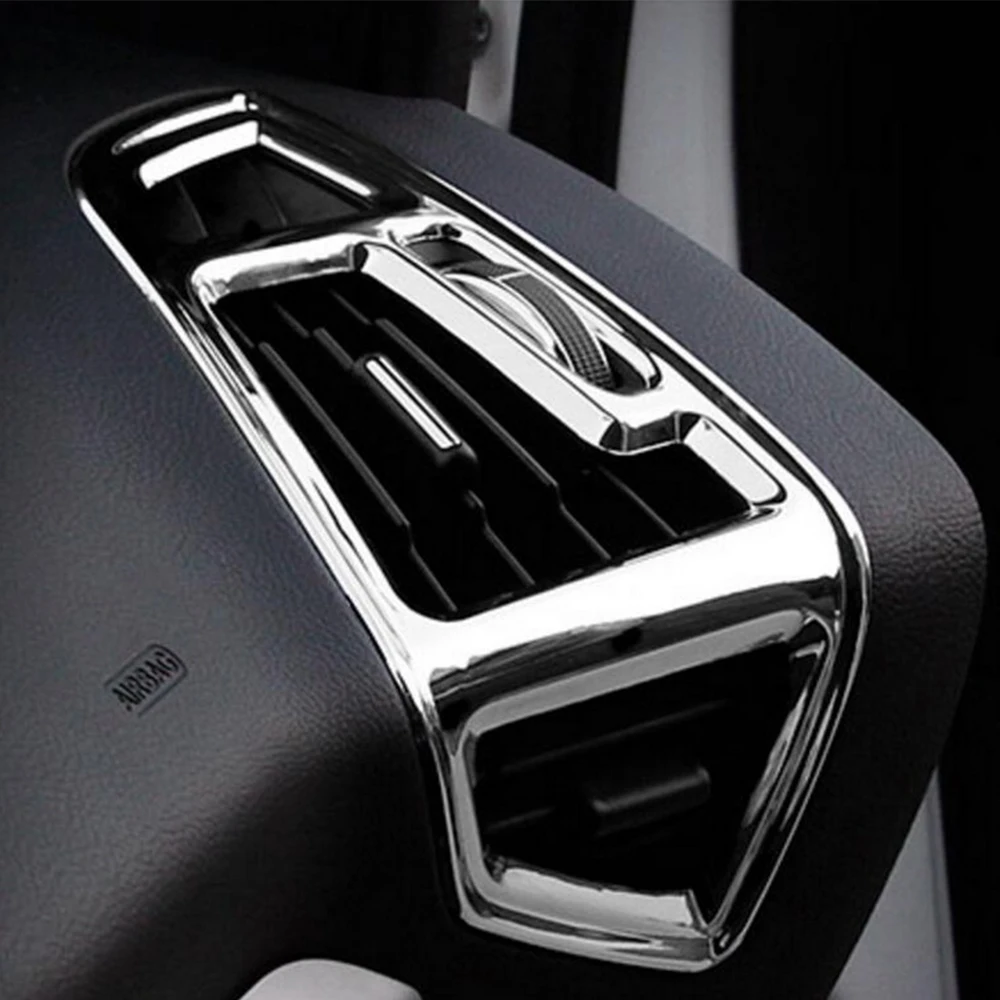 

2pcs ABS Chrome Car Interior Dashboard Air conditioning Vent Outlet Trim Cover Frame for Ford KUGA ESCAPE 2013 2014 2015