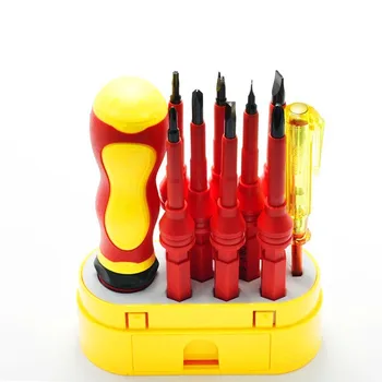 

10pc Dual Purpose Insulated Electrician Screwdriver Set Tool Electrical Fully Insulated High Voltage Multi Screw Driver Tool Kit