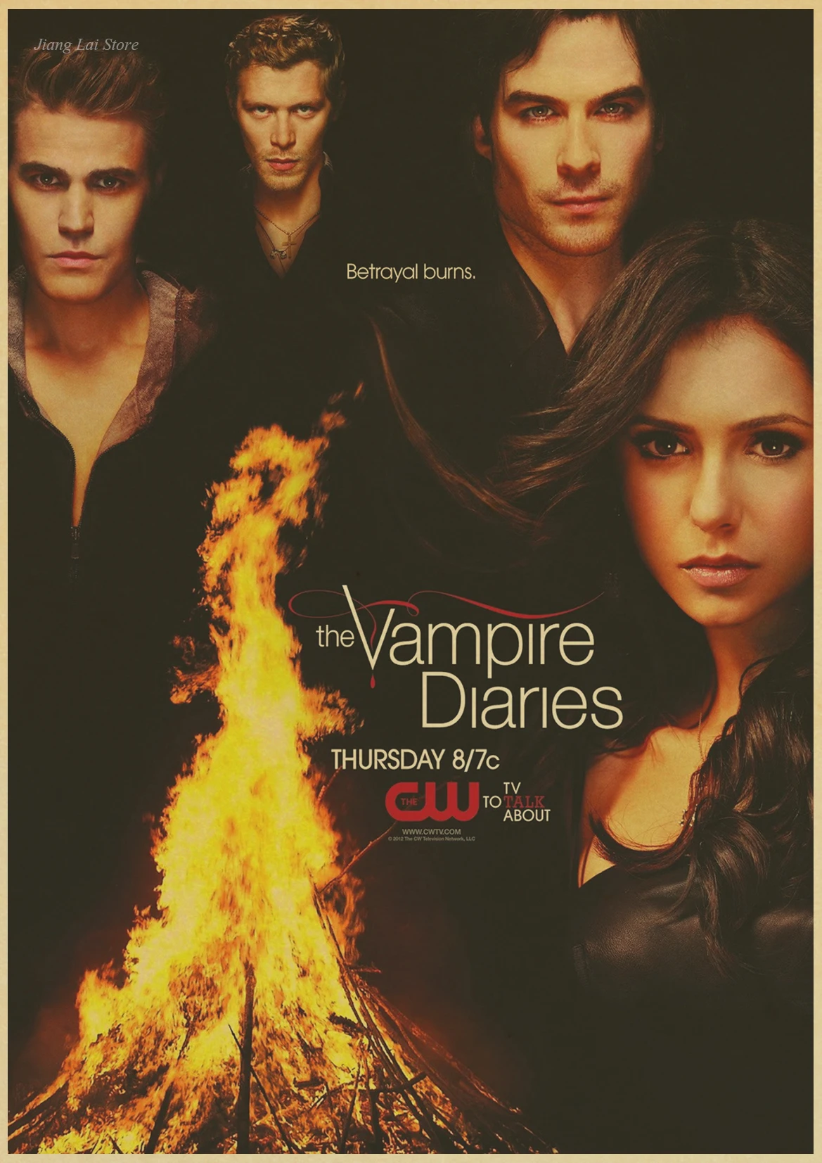 The Vampire Diaries Fosco Retro Kraft Papel Poster Antigo Do Vintage
