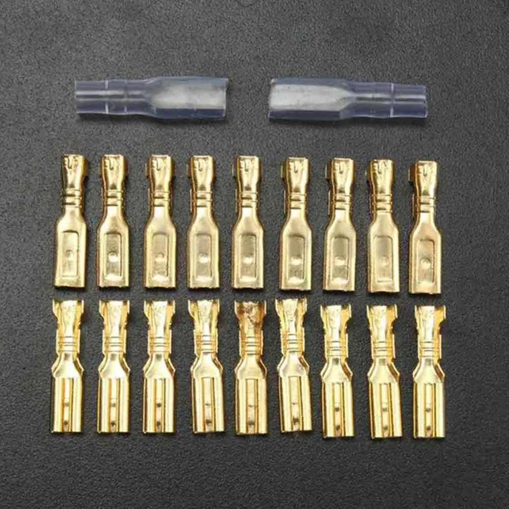 100 Pairs Brass Crimp Terminal Female Spade Connectors with Insulating Connector Sleeves CLH8