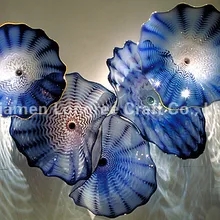 Изящные, элегантные Ocean Blue настенная Книги по искусству плиты murnao Стекло Чихули пластины