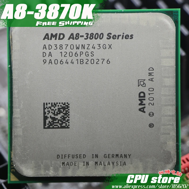 

Free shipping AMD A8 3870K Quad-Core FM1 3.0GHz 4MB 100W CPU processor pieces A8-3870 APU 3870 Integrated graphics, sell 3850