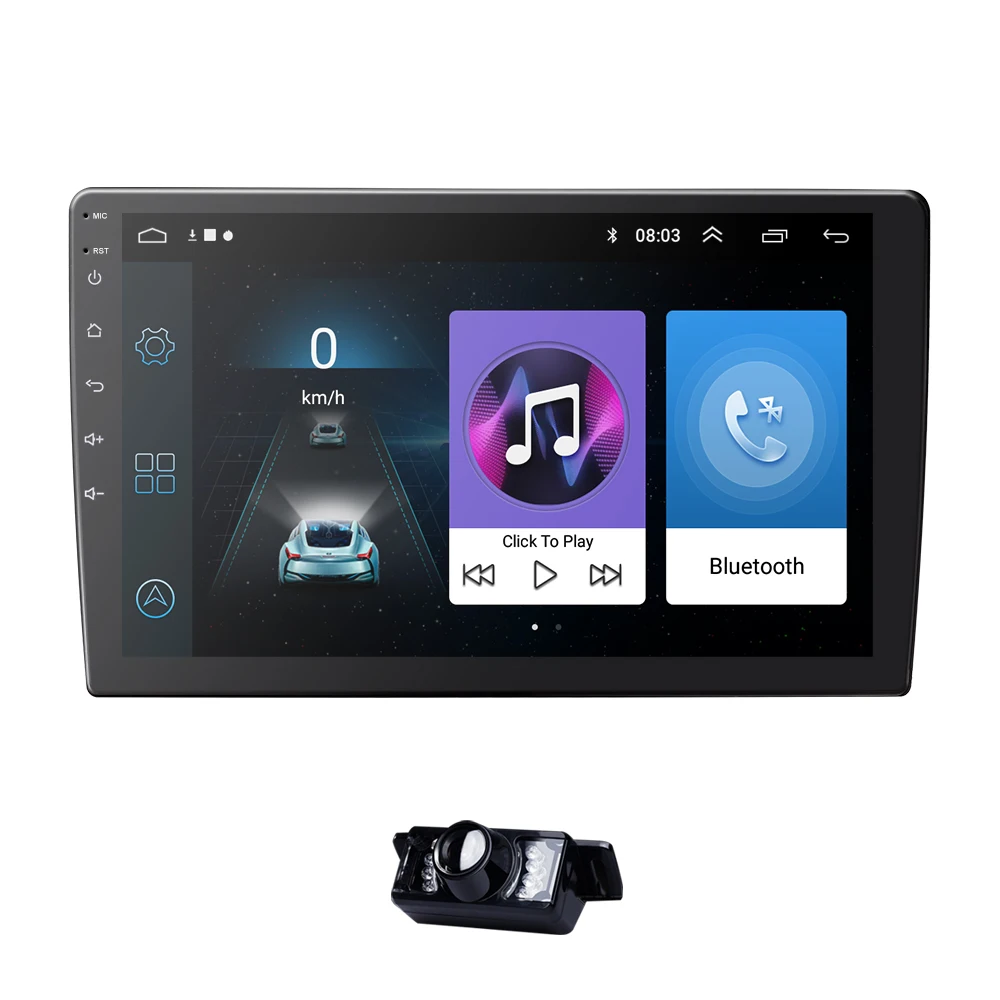 

10.1" In stock 4 Core Android 9.0 2Din Car GPS Stereo Radio Player 4G Wifi DAB+RDS OBD2 Mirror Link Subwoofer SWC DVBT Camera