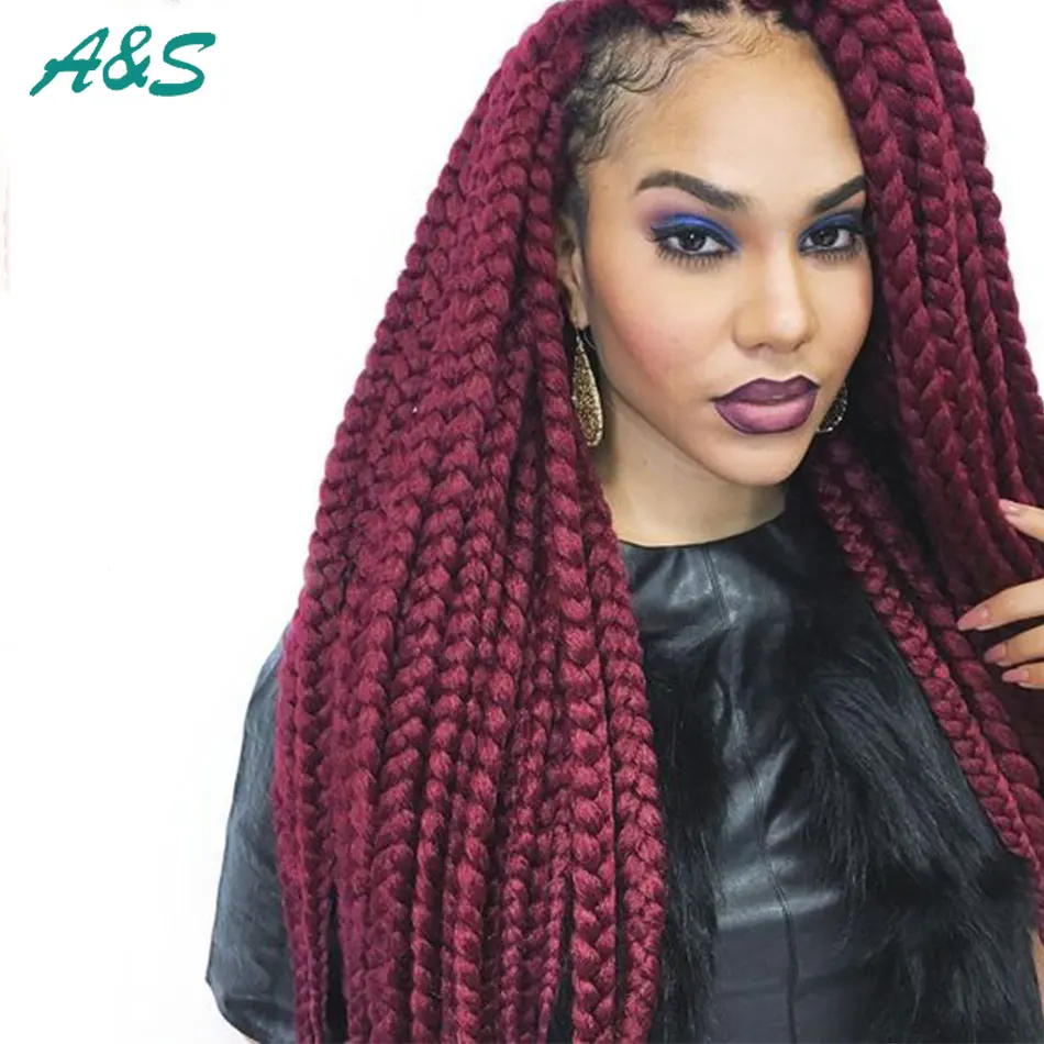 Burgundy Box Braids